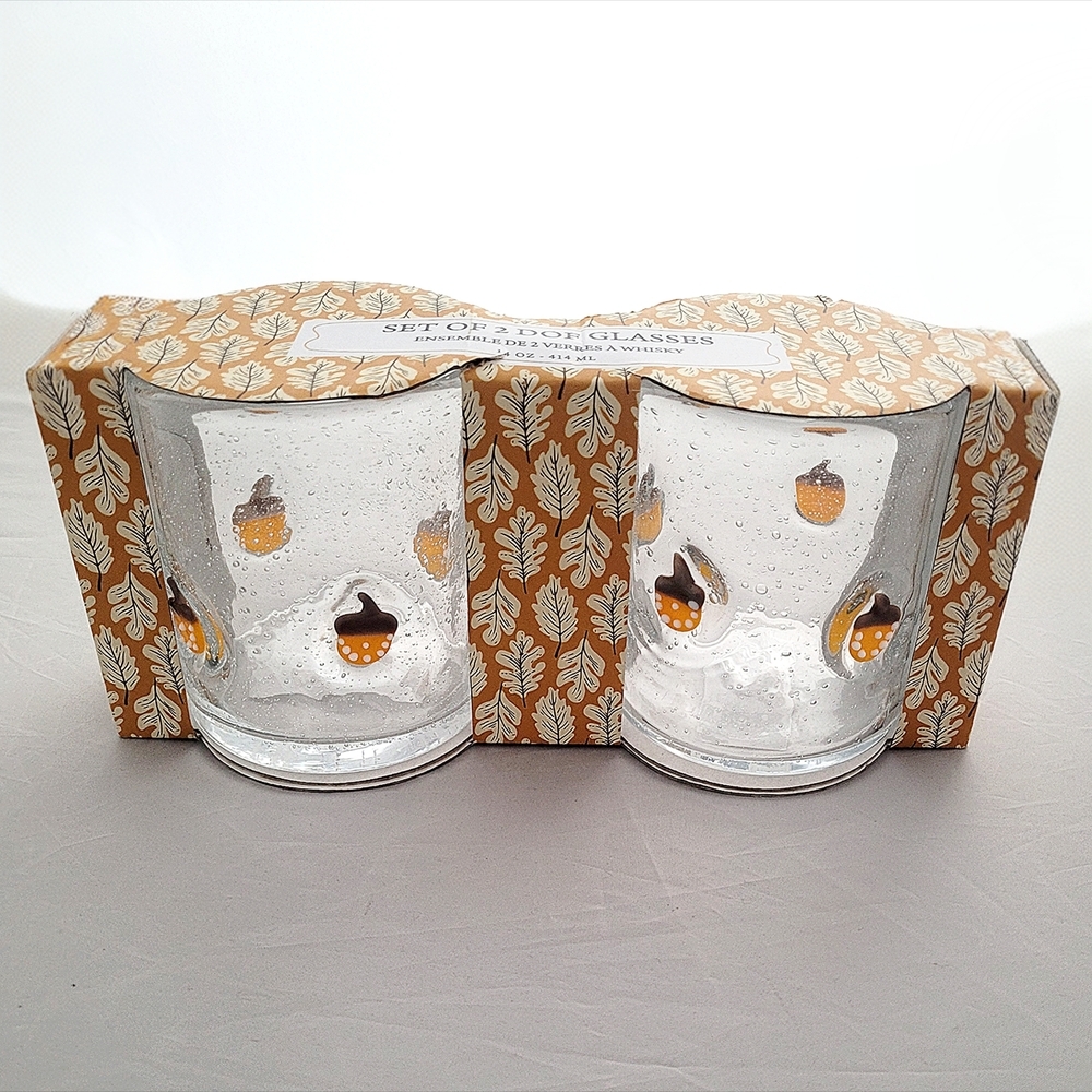 New Autumn Acorn Icon Juice Glasses